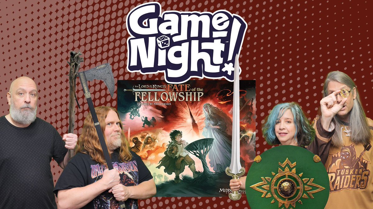 heccubustwit's tweet image. Tonight on GameNight! @ChilibeanNP, Daryl, Aaron &amp;amp; @heccubustwit teach &amp;amp; play &quot;The Lord of the Rings: Fate of the Fellowship&quot; designed by Matt Leacock and published by @Zmangames_. Thanks to @Gamegenic_ for sponsoring this episode! —Lincoln youtube.com/watch?v=xrkpVJ…
