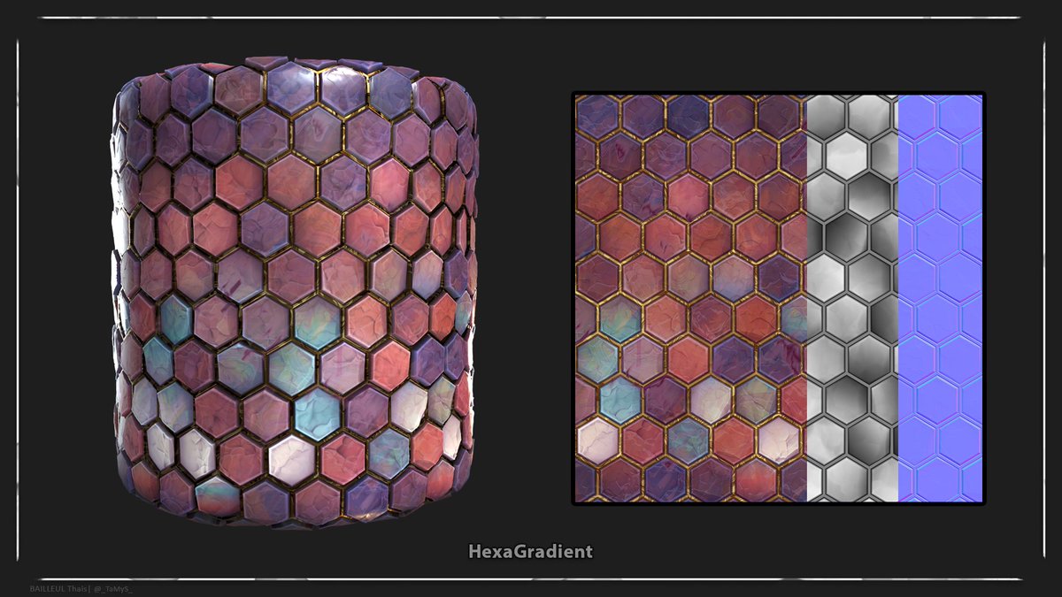 _TaMyS_'s tweet image. Substance Designer again (maybe I&apos;m sick ??)🤓
I wanted to reproduce this pattern I find on Pinterest, I love that gradient and colors idea !🫶
#SubstanceDesigner #3dart