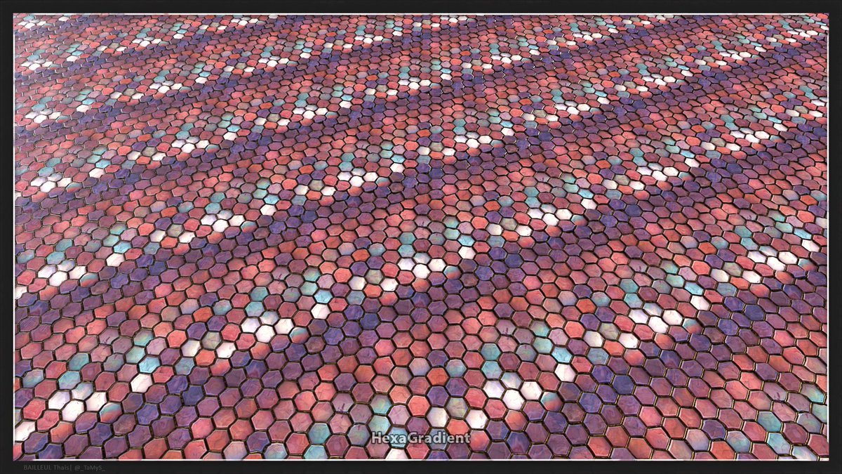 _TaMyS_'s tweet image. Substance Designer again (maybe I&apos;m sick ??)🤓
I wanted to reproduce this pattern I find on Pinterest, I love that gradient and colors idea !🫶
#SubstanceDesigner #3dart