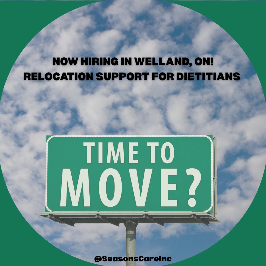 Dietitians – Ready to plant new roots?

Seasons Care has a Relocation Opportunity in Welland, ON!

✅ Competitive Pay
✅ Flexibility
✅ Mentorship
✅ Relocation Support

Apply now: seasonscare.com/job/consulting…

Explore more: seasonscare.com/joinourteam

#RDJobs #NowHiring #SeasonsCare