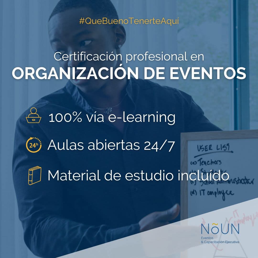 NOUN Eventos & Capacitacion Ejecutiva E-learning (@nouneventos) on Twitter photo #InscripcionesAbiertas
Inicio de clases de ORGANIZACIÓN DE EVENTOS:
Lunes 11 de agosto
Plan de estudio:
nouneventos.com.ar/organizacion-e…
Incluye:
-Guía docente
-Clases en vivo
-Foros y chats
Cierre de inscripciones:
Lunes 4 de agosto
#OrganizacionDeEventos
info@nouneventos.com.ar #InscripcionesAbiertas
Inicio de clases de ORGANIZACIÓN DE EVENTOS:
Lunes 11 de agosto
Plan de estudio:
nouneventos.com.ar/organizacion-e…
Incluye:
-Guía docente
-Clases en vivo
-Foros y chats
Cierre de inscripciones:
Lunes 4 de agosto
#OrganizacionDeEventos
info@nouneventos.com.ar