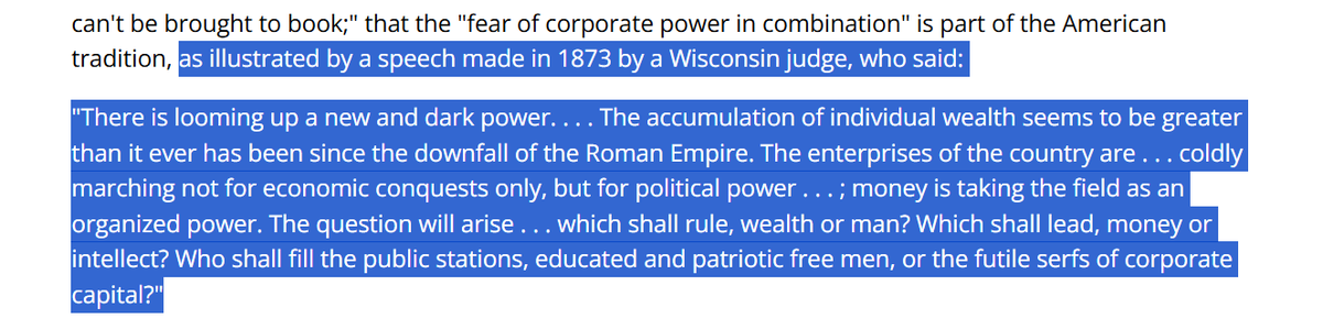 johnmarknewman's tweet image. Antitrust trials used to go pretty hard. A DOJ lawyer apparently recited this speech verbatim to the jury in the old Socony-Vacuum case (late 1930s):