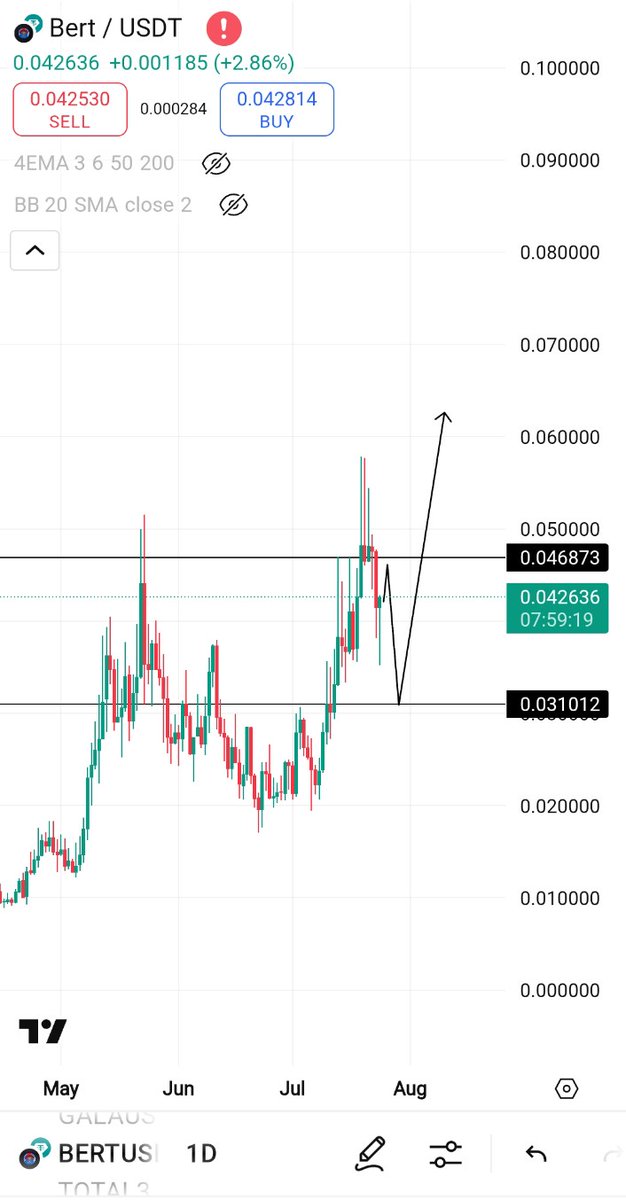 cryptocool00's tweet image. $Bert if rejected from 0.04, 0.31 is next
