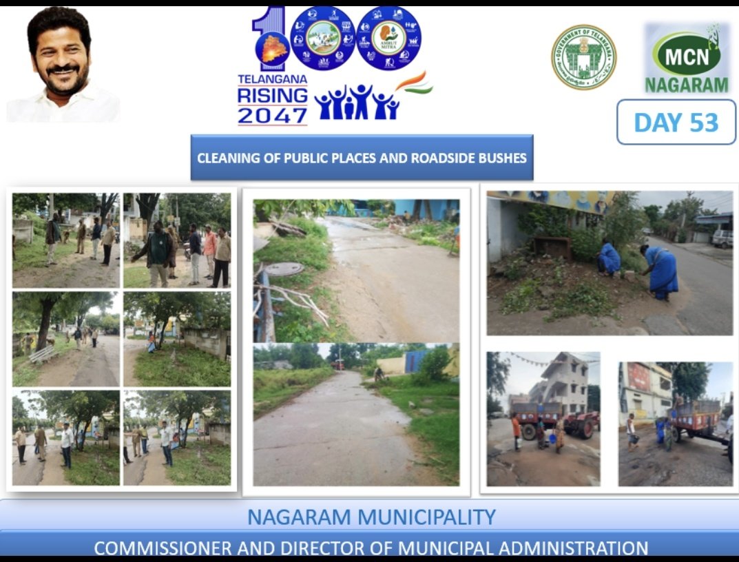 nagaram_mcpl's tweet image. Cleaning of public places and Roadside bushes.
#TelanganaRising
#OkaMarpu_AbhivrudhikiMalupu
#TG100DaysActionPlan
#SwachhBharat