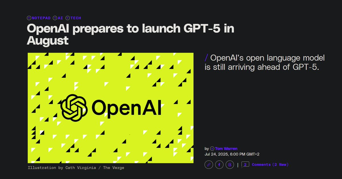 GPT-5 by <a href="/OpenAI/">OpenAI</a> coming in August.