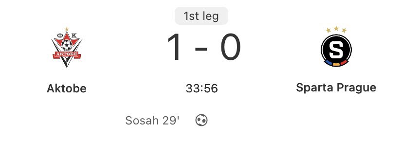 TheEuroFE's tweet image. 🇰🇿🇨🇿 Sparta Prague played in the Champions League League Phase last season.
This season, they find themselves in the Conference League Qualifiers, 1-0 down in Kazakhstan to Aktobe!