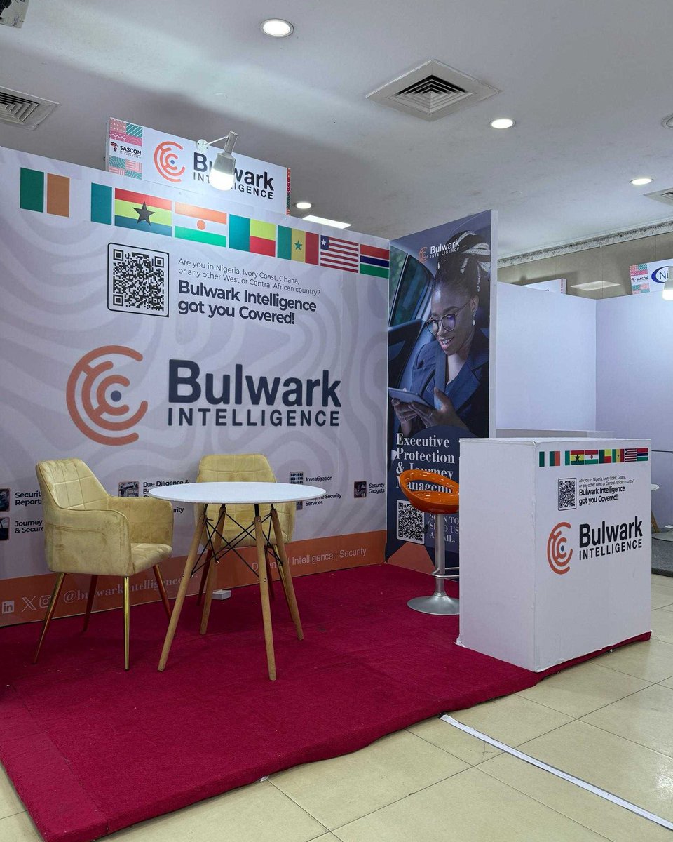 Bulwark_Intel's tweet image. Here are more highlights from Day 1 of the SASCON conference in Lagos, Nigeria. An event that showcased the energy and expertise that defines the security industry.  

To sign up for any of our security services, send an email to inquiries@bulwarkintelligence.com  #SASCON