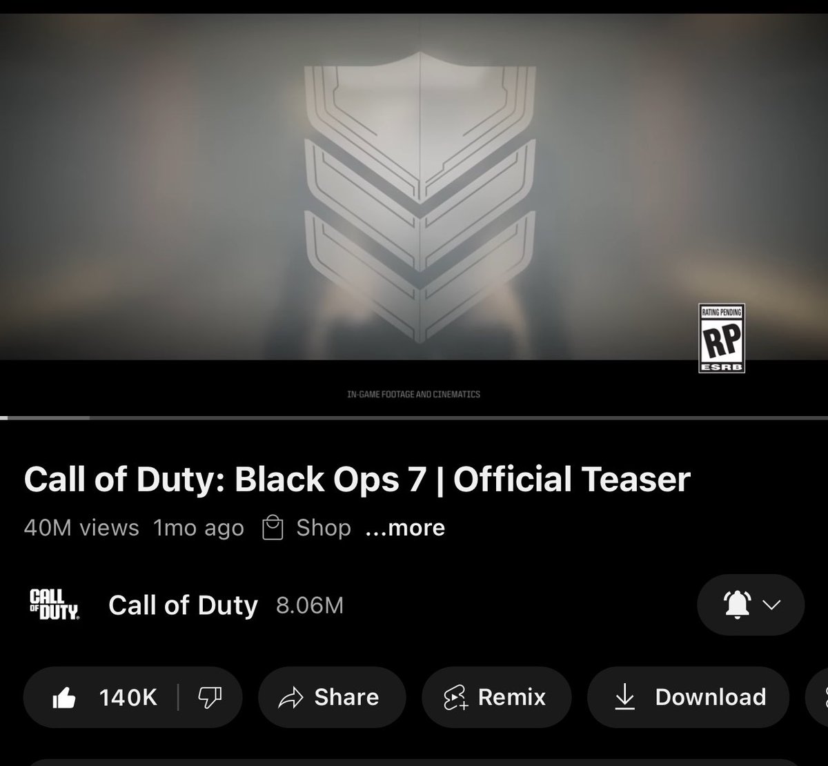 Tridzo's tweet photo. The Battlefield 6 Trailer has already surpassed the Black Ops 7 Teaser Trailer likes in just one hour. 

Is Call of Duty cooked? https://t.co/iExNTlfj36
