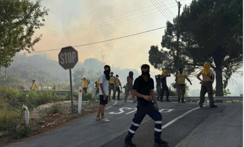 aristou8's tweet image. SYFAEL HELPING with fire in my village!!!! Yes those kids that everyone hates and criticises as hooligans etc are the one on the first line helping with fores while the rich and powerful are somewhere comfortable making all the wrong fucking decisions leading to mass destruction