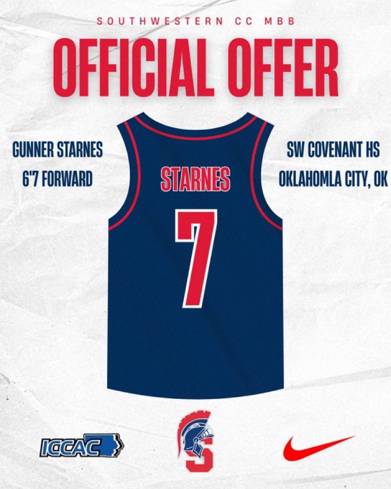 After a great conversation with <a href="/JayC_Hoops/">Jay Carter</a> I'm blessed to receive my first offer from Southwestern CC <a href="/SWCCBasketball/">Spartan MBB</a> 

<a href="/ErnieBarber9/">Coach Rogue</a> <a href="/BasketballRogue/">ROGUE Basketball</a> <a href="/OkieBall_1/">OkieBall</a>