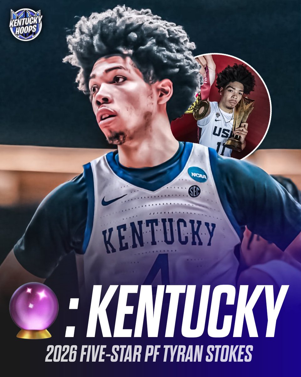 kentuckyhoopsig's tweet image. Kentucky is reportedly gaining serious momentum and beginning to land predictions for 2026 five-star PF Tyran Stokes 😳😼
Tyran Stokes is the top player in his class and Kentucky is ‘the team to beat currently’ 👀🤯
SWIPE ➡️ (🔮 via HoopsHQ)
