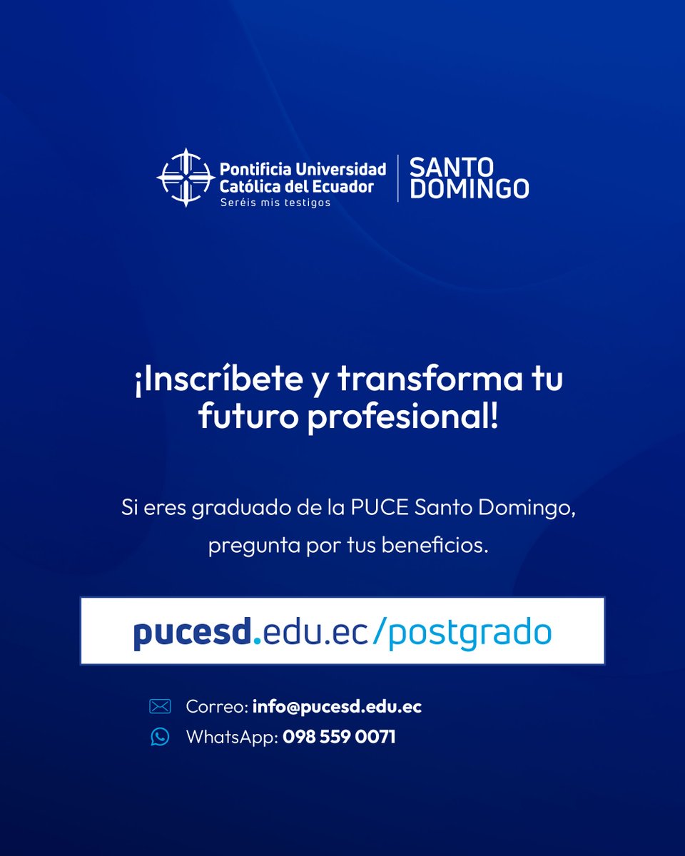 🧑‍⚕️ ¡Especialízate en áreas críticas del cuidado de la salud con la Maestría en Gestión del Cuidado, mención en Unidades de Emergencia y Unidades de Cuidados Intensivos de la PUCE Santo Domingo!

Fortalece tus competencias para liderar equipos, tomar decisiones en contextos de