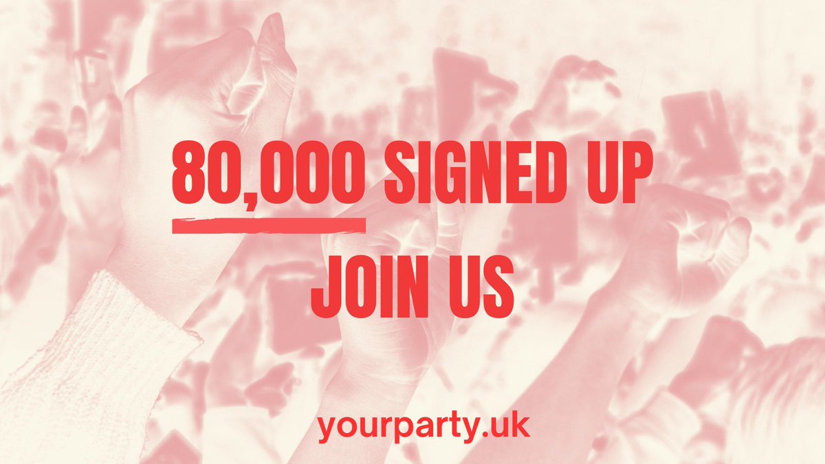 In just over 5 hours, 80,000 people have signed up to help build a new kind of political party.

The establishment is already rattled.

This is just the beginning. 

Join us: yourparty.uk