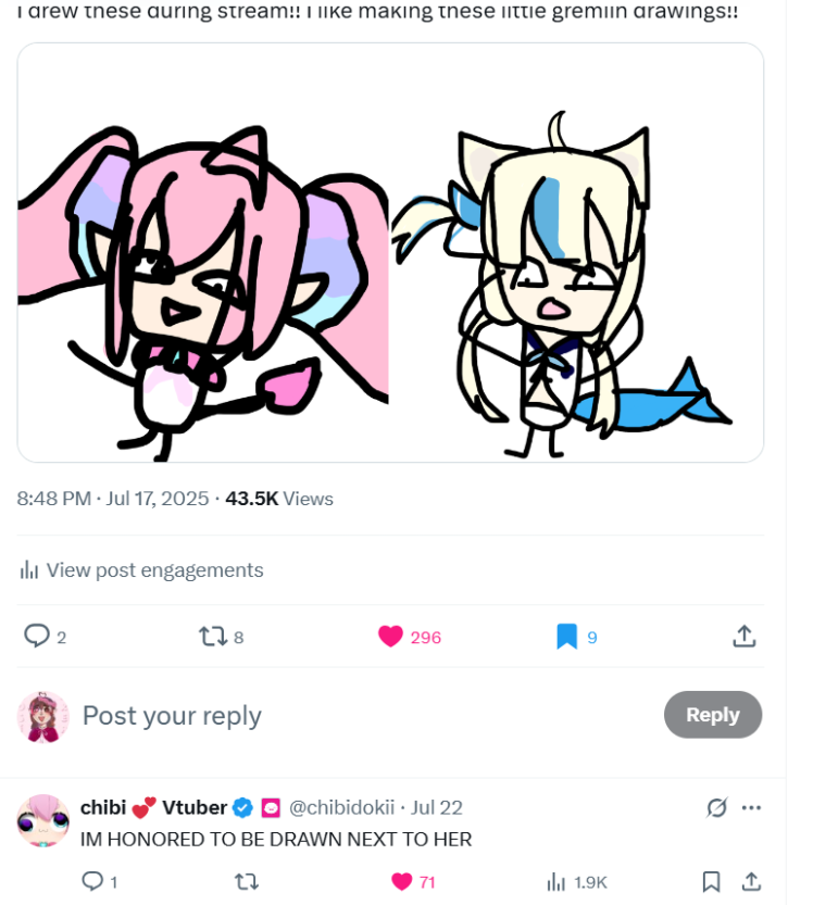 RosieDreamVtube's tweet image. I have not been on x in the past couple of days but I come back to THIS?!?!@?#?! TYSM CHIBI YOU LITERALLY MADE ME SO HAPPY I CANT! WAAAAAAAAAA