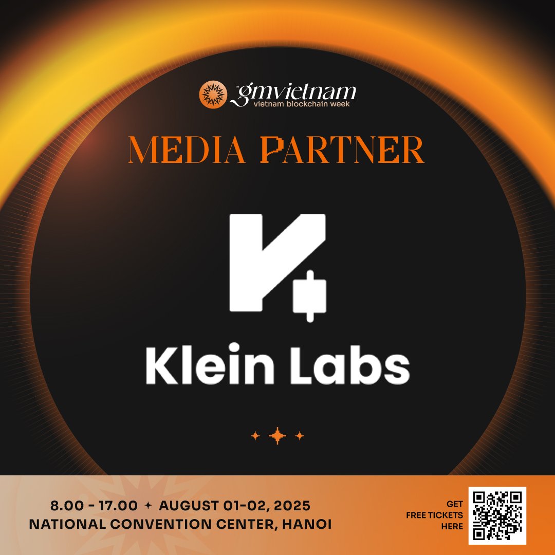 kleinlabsxyz's tweet image. Klein Labs is honored to support GMVN 2025! 

Get ready to spotlight breakthroughs in L1s, rollups, zk tech, and AI x blockchain convergence at Vietnam’s premier Web3 event. Join top builders, researchers, and innovators pushing the space forward.

Don’t miss it—register free 👉…