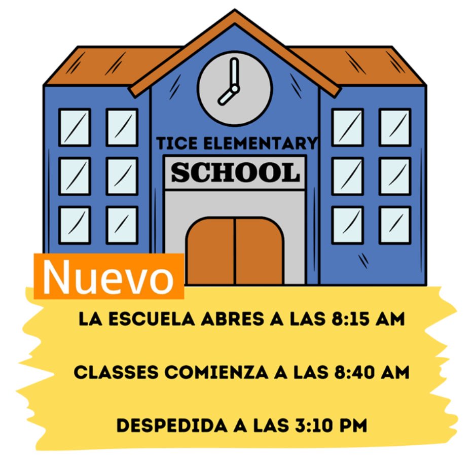 Tice Elementary (@elementary_tice) on Twitter photo There are NEW start times & dismissal times at Tice Elementary School. We can’t wait to see you on August 11th!💙🦅 <a href="/LeeSchools/">School District of Lee County</a> There are NEW start times & dismissal times at Tice Elementary School. We can’t wait to see you on August 11th!💙🦅 <a href="/LeeSchools/">School District of Lee County</a>
