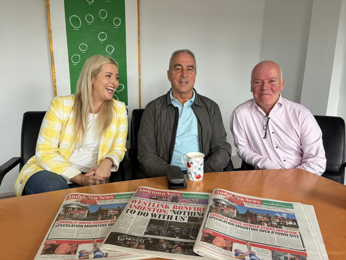 Órlaithí Flynn (@orlaithif_mla) on Twitter photo Had the pleasure of visiting the <a href="/ATownNews/">Andersonstown News</a> offices today with <a href="/PatSheehanMLA/">Pat Sheehan</a> 🗞️
It was great to meet the team and hear about the important work they do telling our community’s stories, highlighting local issues, and keeping West Belfast informed. Had the pleasure of visiting the <a href="/ATownNews/">Andersonstown News</a> offices today with <a href="/PatSheehanMLA/">Pat Sheehan</a> 🗞️
It was great to meet the team and hear about the important work they do telling our community’s stories, highlighting local issues, and keeping West Belfast informed.