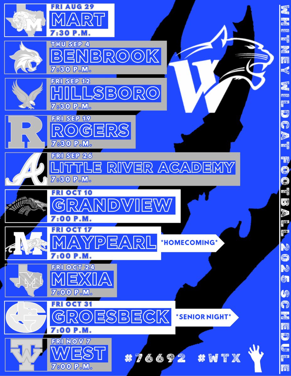 ‼️2025 FOOTBALL SCHEDULE‼️
#WTX #76692