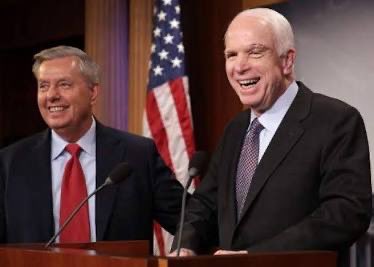 Lindsey Graham told John McCain to take the Dossier to the FBI.

Lindsey Graham played a role in Obama’s and Hillary’s scheme.

Of course he is calling for a Special Counsel to investigate now which would be used to cover up and stop the release of damaging documents.

Traitor.