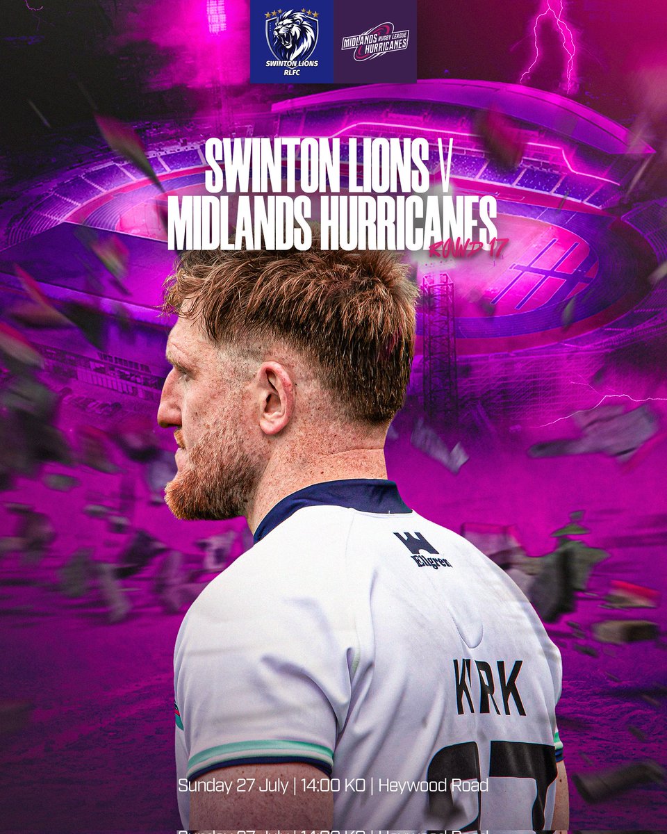 HurricanesRLFC's tweet image. 🦁 | Only a few more days before we travel to Heywood Road to take on @Swinton_Lions in an all-important top-four clash!
🗓️ | Sunday 27 July
🕑 | 2pm KO
🏟️ | Heywood Road, Sale
🎟️ | Tickets: swintonlionsrlfc.co.uk/tickets/
#DARETODREAM
