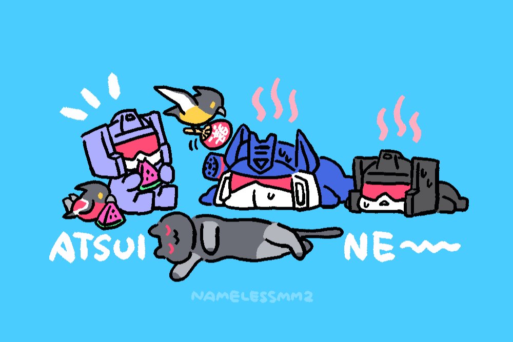 namelessmm2's tweet image. Soundwave and little cassettes on a hot summer day~ ☀️🍉
#transformers #maccadam #fanart