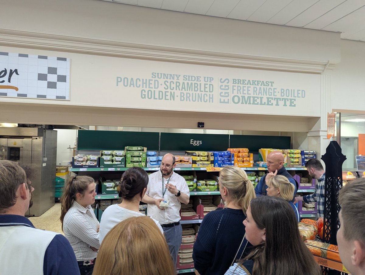 Today the NFU Poultry Industry Programme explored the retail end of the supply chain 🛒 visiting a factory to see liquid egg being made into quiches🍴 and a Morrisons tour to see the consumer's perspective 🥚Thanks to Myton Food Group for walking us through the egg supply chain👏