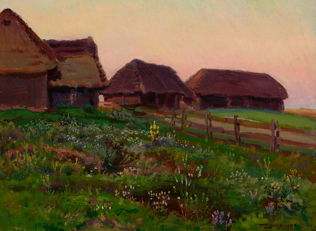 polmastersofart's tweet image. Teodor Ziomek - Pejzaż (olej na tekturze, 26 x 35,5 cm), 1910, Muzeum Narodowe w Krakowie. #PolishMastersofArt