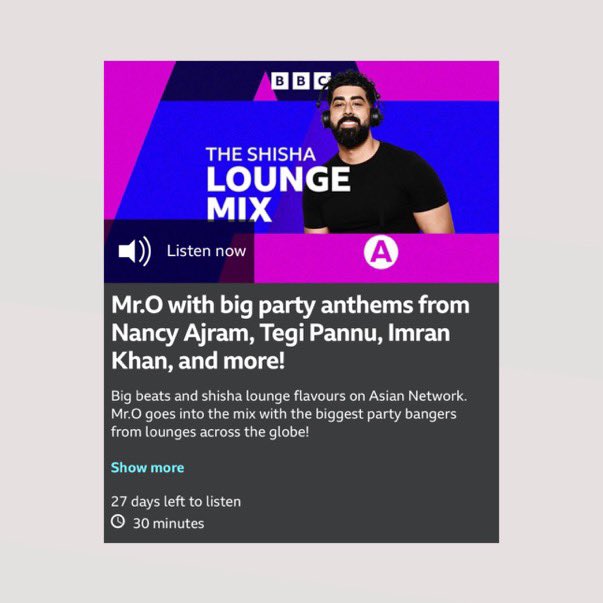 ‘Sidi Ya Sidi’ has been added to the BBC UK Radio playlist under their Shisha Lounge selection!