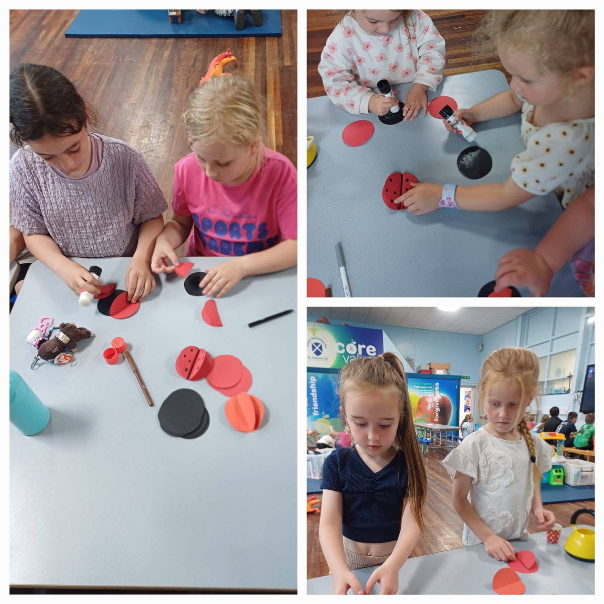 standrewscep's tweet image. Holiday Club made ladybirds and did a scavenger hunt walk around the outside of school with prizes.