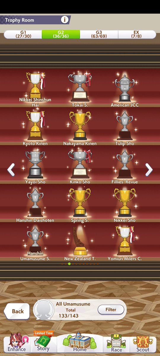 ura_lowtension's tweet image. G1 : 3 trophies left
G2 : all done
G3 : 3 trophies left
EX : 1 URA Long trophy missing
🥲