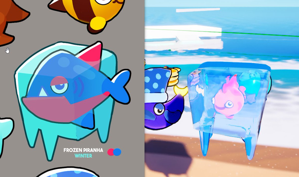 DMeville's tweet image. stremin more fishie. Gotta make this frozen piranha and figure out how I&apos;m going to do the ice (and add an outline to it somehow) twitch.tv/dmeville