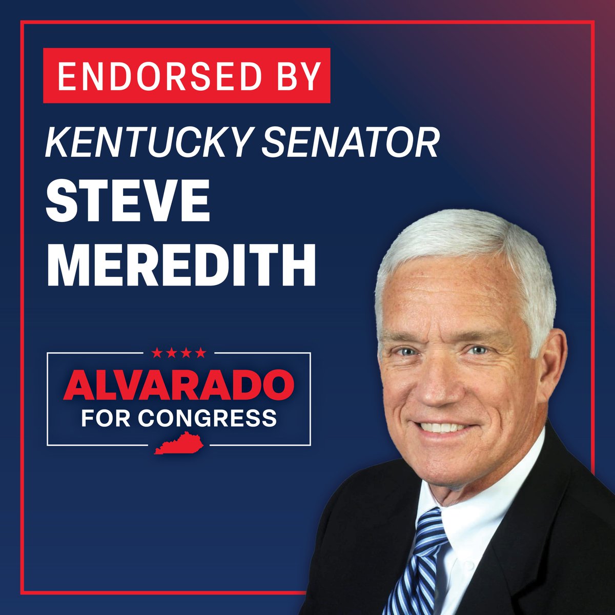 AlvaradoForKY's tweet image. &quot;Kentucky needs a strong, conservative leader who is ready to get to work on day one, and my dear friend Dr. Ralph Alvarado has proven he is that leader. His record speaks for itself. He has consistently supported conservative policies, delivered for Kentucky families, and…