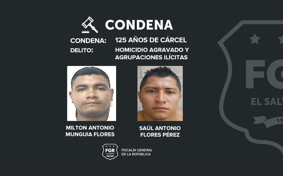FGR_SV's tweet image. #CombateAPandillas | La @FGR_SV logró condenas de hasta 125 años de cárcel para varios pandilleros del Barrio 18 Revolucionarios, que operaban en gran parte de San Salvador.
Estos criminales son responsables del feminicidio de una joven de 16 años que fue privada de libertad y…