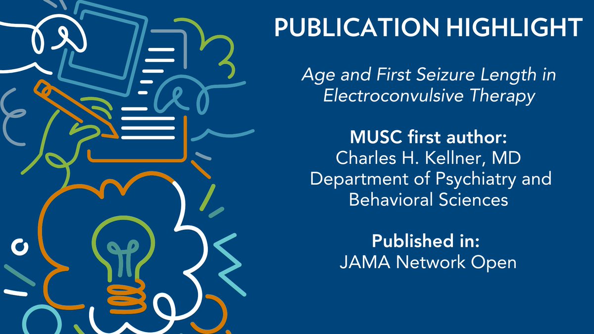 Check out this recent publication featured in JAMA Network Open! MUSC first author: Charles H. Kellner, MD, Department of Psychiatry and Behavioral Sciences 
Click to read: bit.ly/3TYomLY