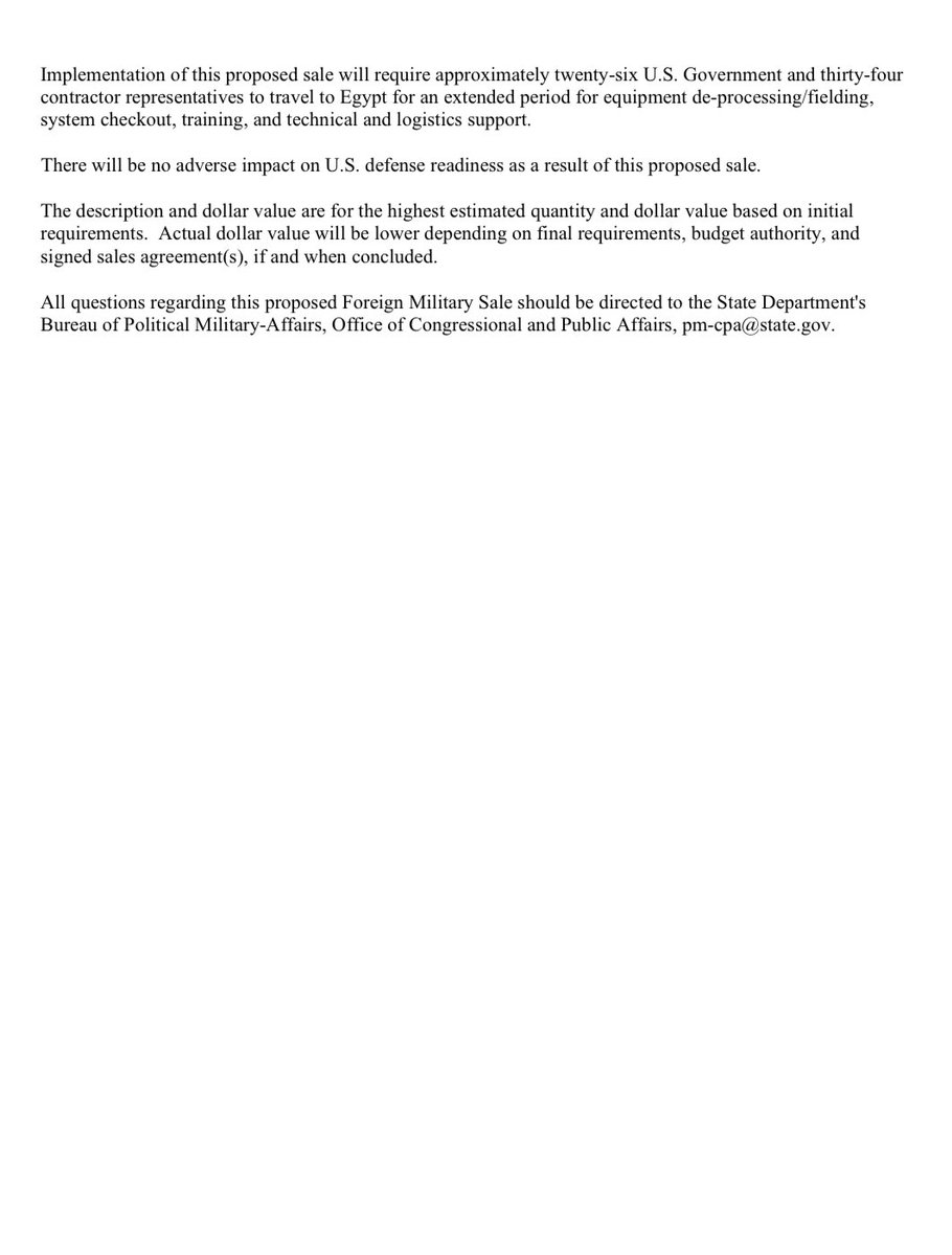 Netenyahu’ya bu gece 2. şok geldi

ABD Dışişleri Bakanlığı Mısır'ın 40 yıllık AMRAAM alma yasağını kaldırdı ve AIM-120C-8 AMRAAM, AIM-120ER ve AIM-9X'lerden oluşan bir paketle birlikte 4,6 milyar dolarlık NASAMS HSS satışına onay verdi.

dsca.mil/Press-Media/Ma…