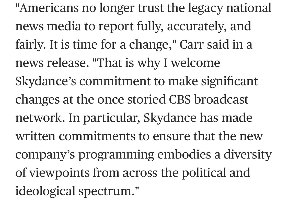 The government is telling media companies what news coverage it deems acceptable as part of regulatory decision-making.