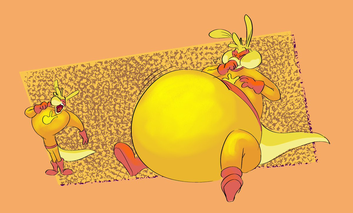JGLizardsCorner's tweet image. (Mild CW: Inflation)
Benefits of being a stretchy hero, based on @Dodger99DLT's design he did on me for artfight. Decided to draw this bit for funzies and such