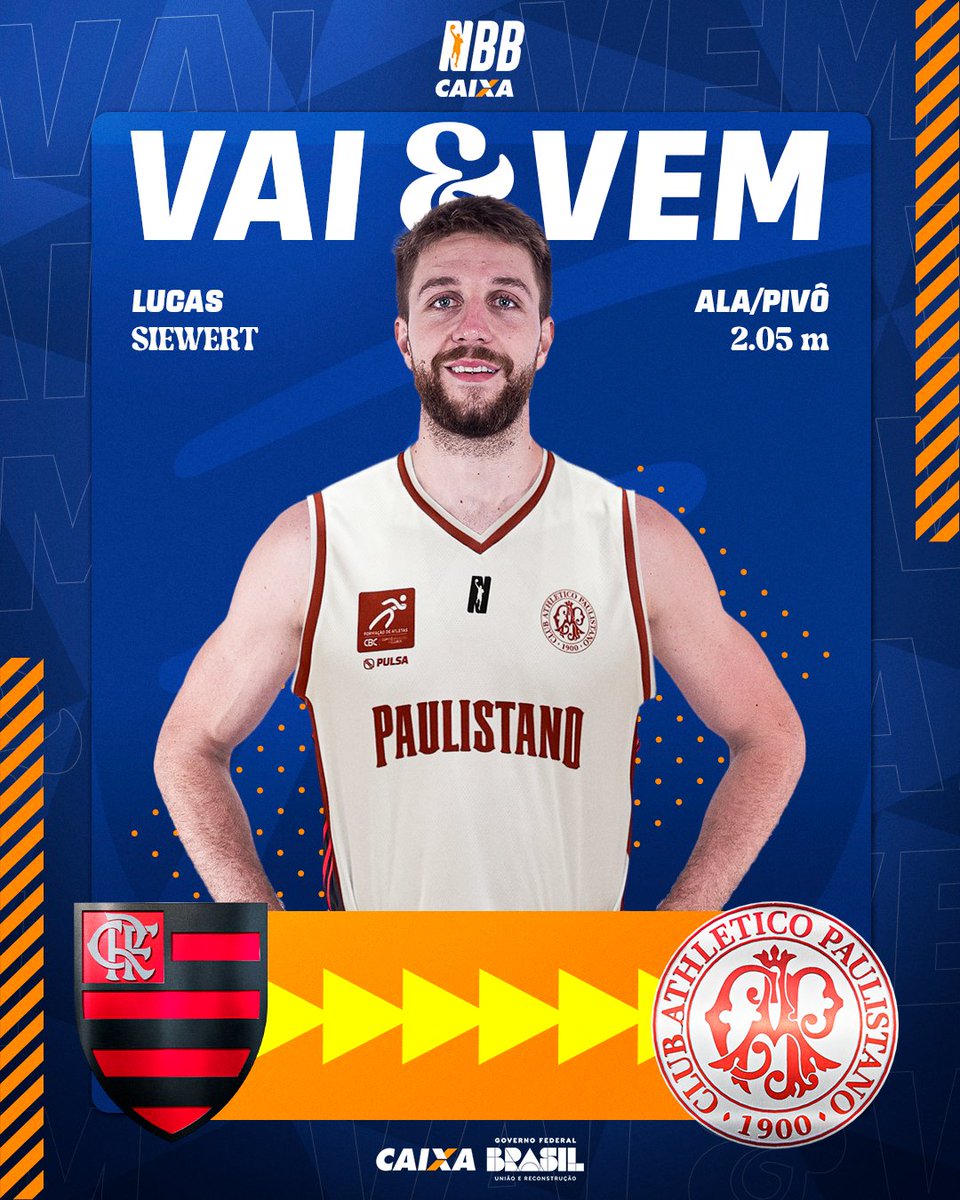 NBB's tweet image. Tem reforço e renovação na capital paulista! 🔥
O @CAPbasquete anunciou o camisa 23, Lucas Siewert como seu novo reforço para a temporada 2025/26 do NBB CAIXA! O Ala/pivô soma 5 edições do campeonato, a última pelo @TimeFlamengo! 🏀
Além do novo jogador, a equipe renovou os…