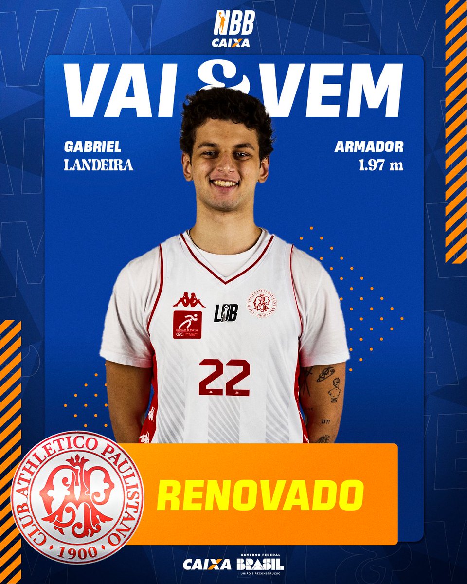 NBB's tweet image. Tem reforço e renovação na capital paulista! 🔥
O @CAPbasquete anunciou o camisa 23, Lucas Siewert como seu novo reforço para a temporada 2025/26 do NBB CAIXA! O Ala/pivô soma 5 edições do campeonato, a última pelo @TimeFlamengo! 🏀
Além do novo jogador, a equipe renovou os…