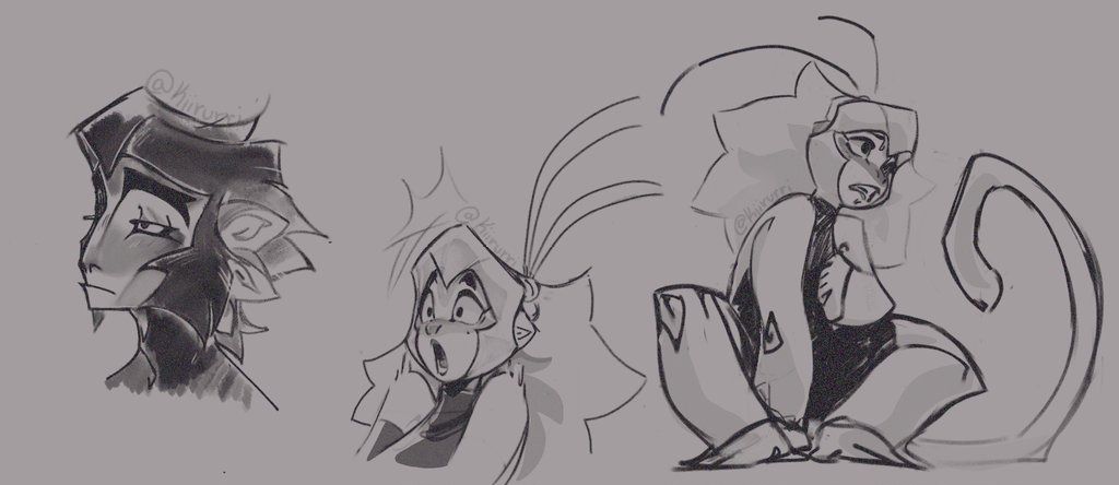 Some earlier #doodles but I'm not as satisfied
I was testing out HiPaint on the Samsung Tab
It's not bad but augh
I wish it had more brushes
I'd rather pay to use CSP

#lmkoc #LMKfanart #LMKMacaque #LEGOmonkiekid #lmk