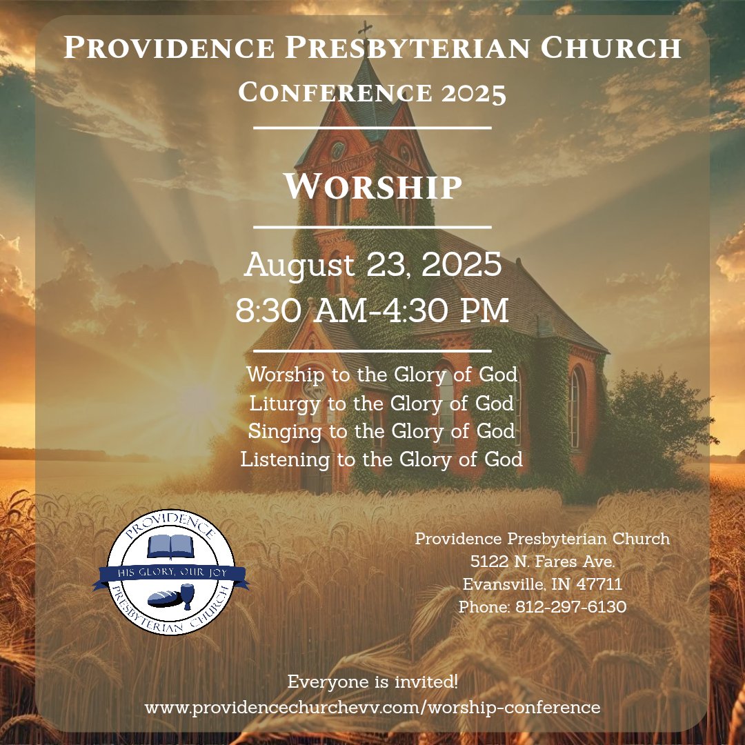 WmHillJr's tweet image. ** OPEN TO EVERYONE **
Registration is FREE. 

We live in a sea of confusion about what constitutes biblical worship. Providence Presbyterian Church is hosting a conference on this subject on August 23 to bring clarity to a subject on which many hold very strong opinions. What…