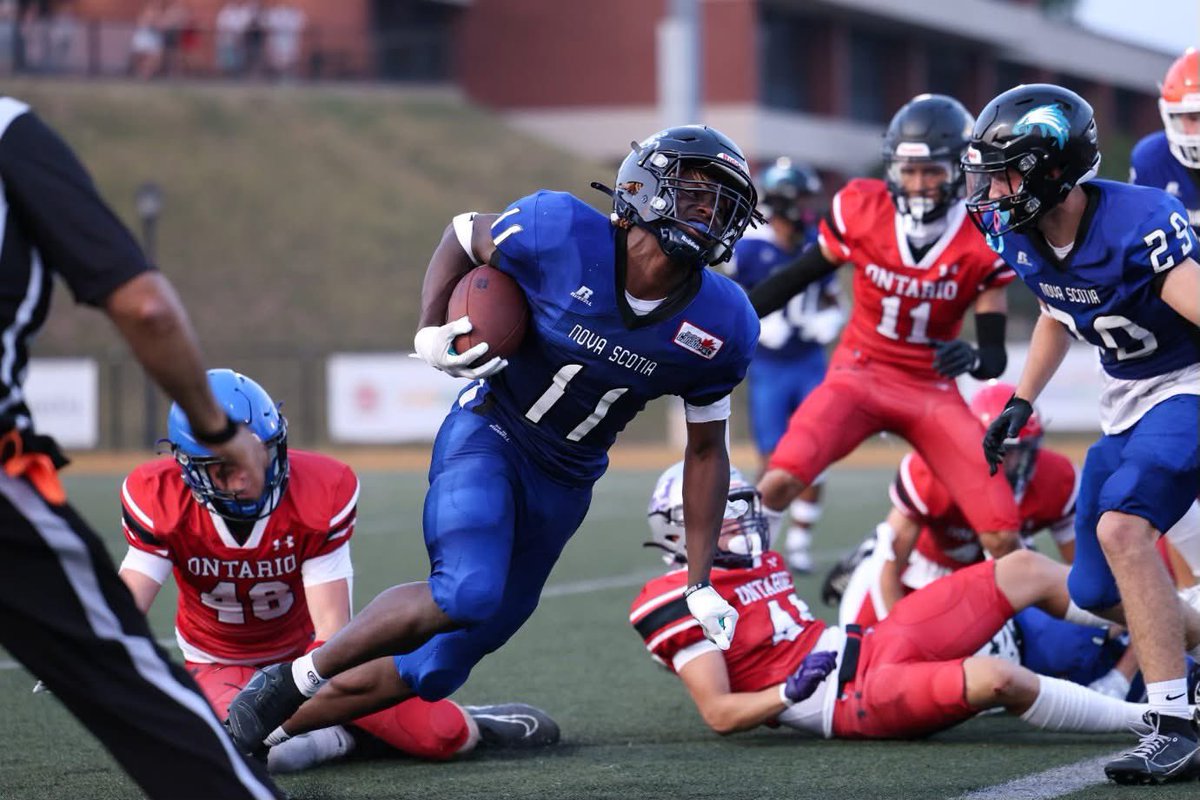 Some Team Nova Scotia views from the 2025 U16 Eastern Challenge. 👀🏈💙

NS vs Ontario 📸: David Cox
NS vs New Brunswick 📸: Rob Baxter

#BelieveInEachOther
#TogetherWeAre 
#TeamNS
