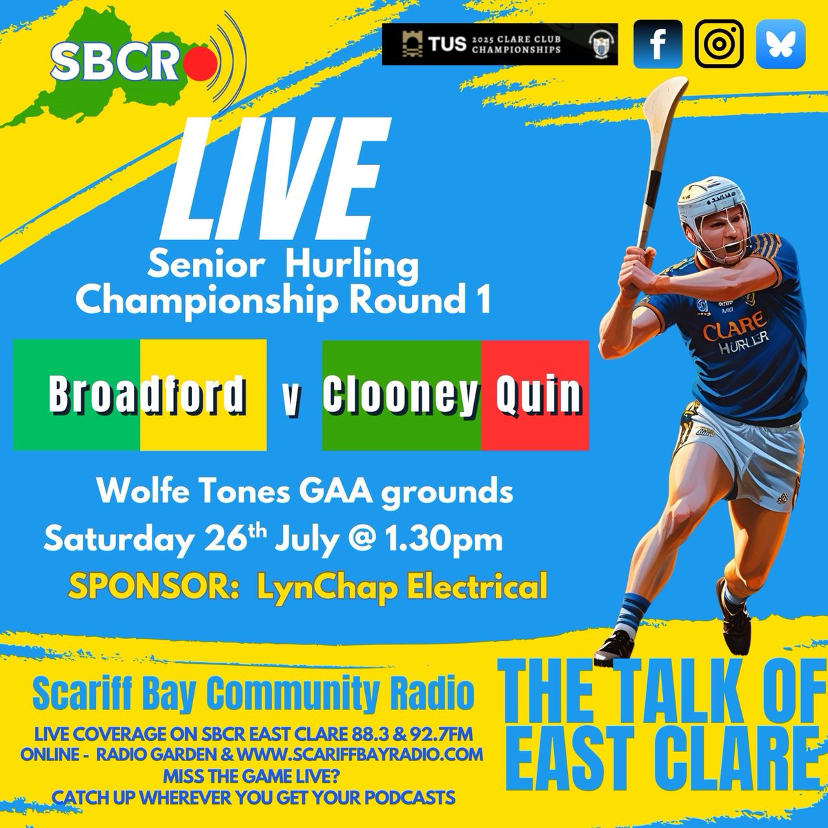 scariffbayradio's tweet photo. ⁦@scariffbayradio⁩ live coverage this weekend of ⁦@GaaClare⁩  NB - Friday game online only. Championship preview tomorrow morning on podcast

⁦@ClareChampion⁩ ⁦@ClareEcho⁩ ⁦@ocmillsgaa⁩ ⁦@BroadfordGaa⁩ ⁦@Scariff⁩ ⁦@killanenagaa⁩ https://t.co/mayLDSbJul