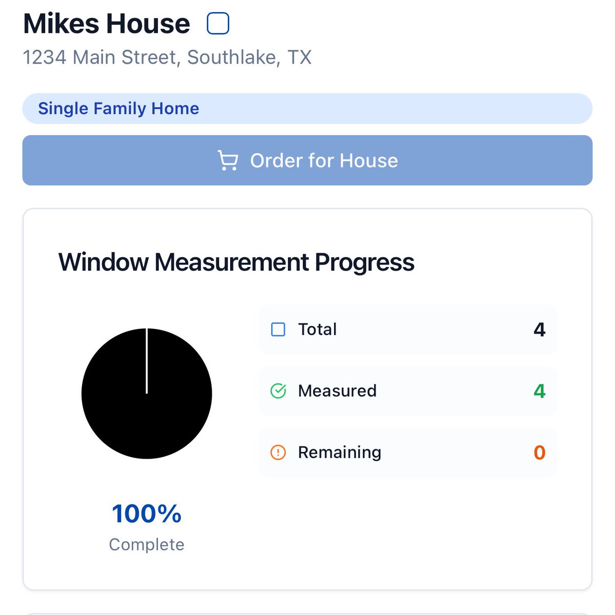 We redesigned our property management system to better serve single-family homes.

🔷 Landlords and home builders can manage multiple properties
🔷 Intuitive window measurement workflows
🔷 Real-time progress tracking and simplified oversight