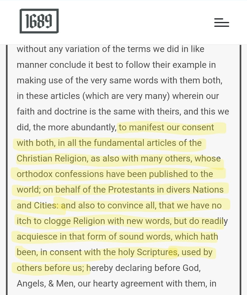 dgh5391's tweet image. An example of historic, cheerful Baptist catholicity.
To The Judicious and Impartial Reader, 1677 (published by committed Baptistic congregationalists).
1689.com/?fbclid=IwAR2D…
