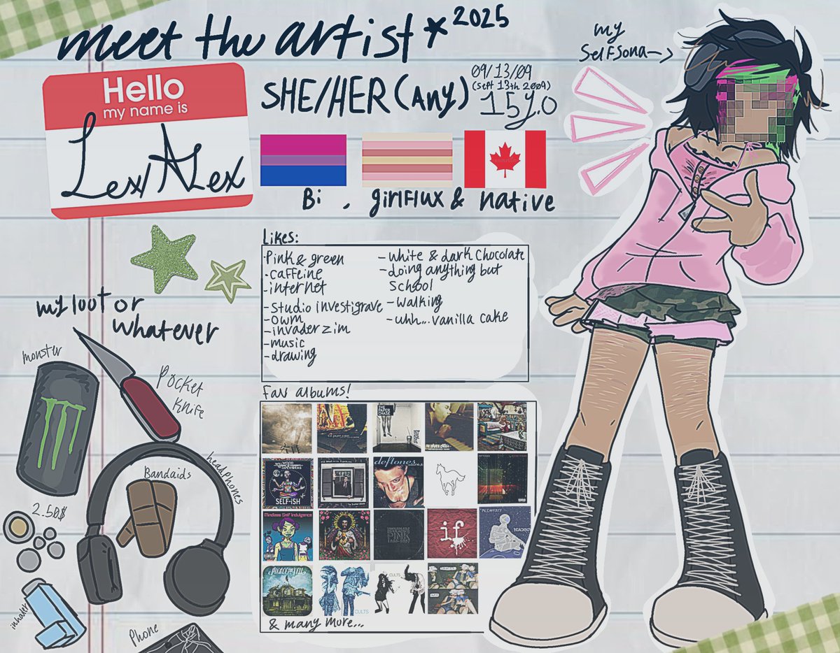 MarvelousAlex09's tweet image. made a new meet the artist thing for my pinned, sorry if its a bit cluttered lmao