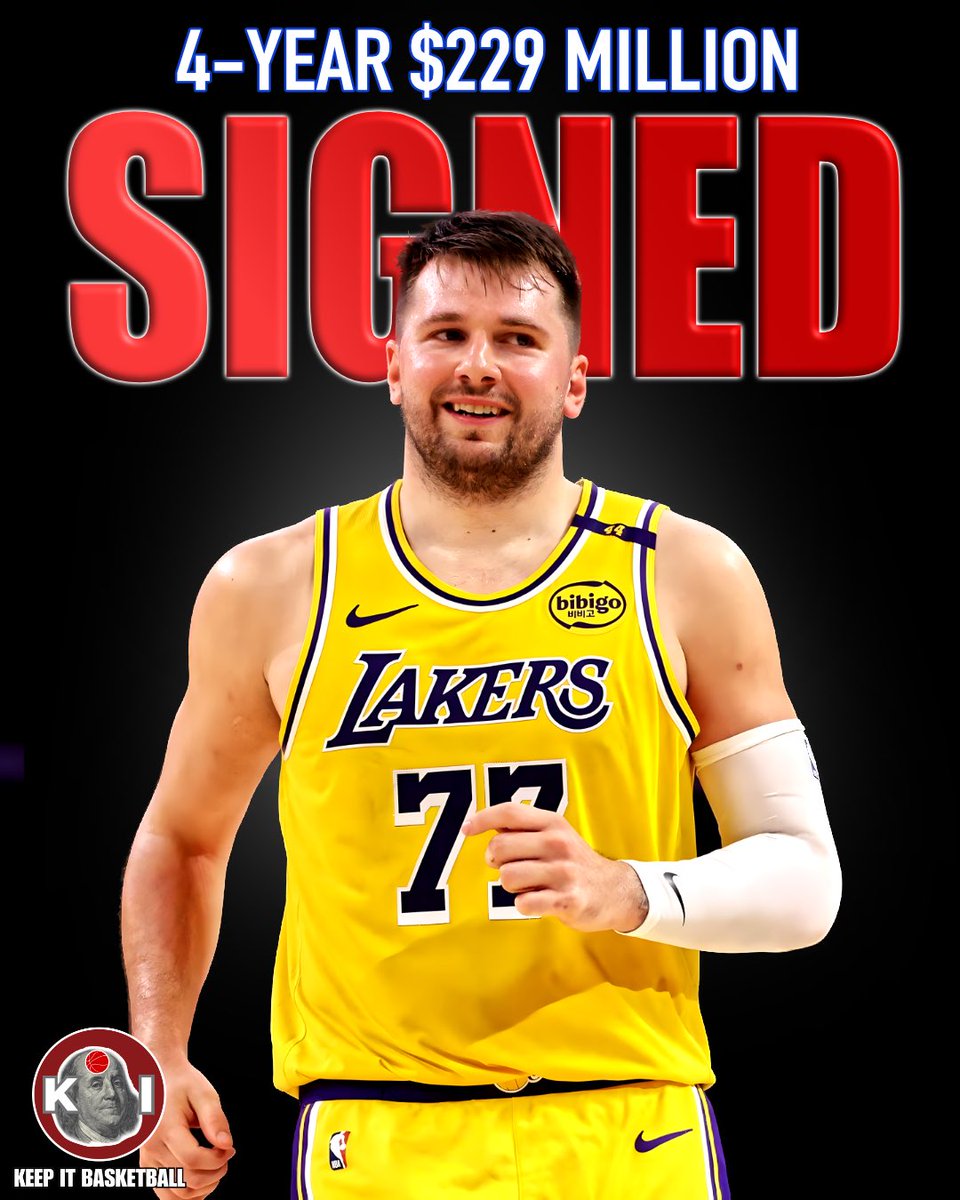 KIBasketball's tweet photo. BREAKING: Luka Doncic is expected to agree to a four-year, $229 million extension with the Los Angeles Lakers by August 3rd

This was revealed by Slovenia head coach Aleksander Sekulić https://t.co/nOb2CKdD65