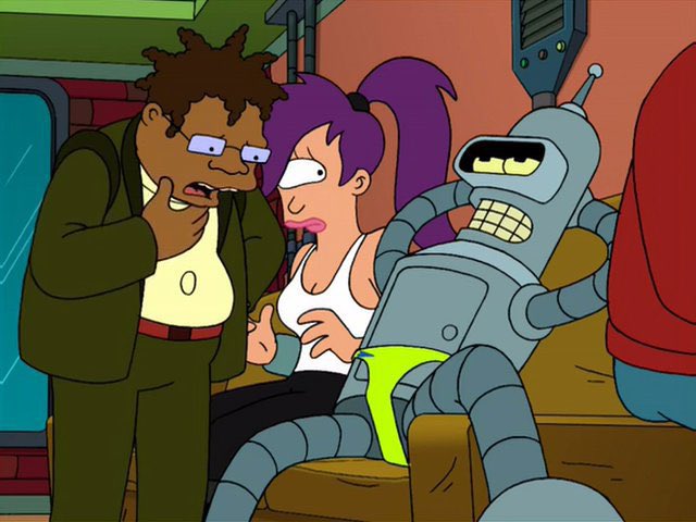 QuotesFuturama's tweet image. Holy Spitz! He's sporting skintight Speedos!
They don't leave much to the imagination.
Actually, on a robot, they sort of do.
#Futurama