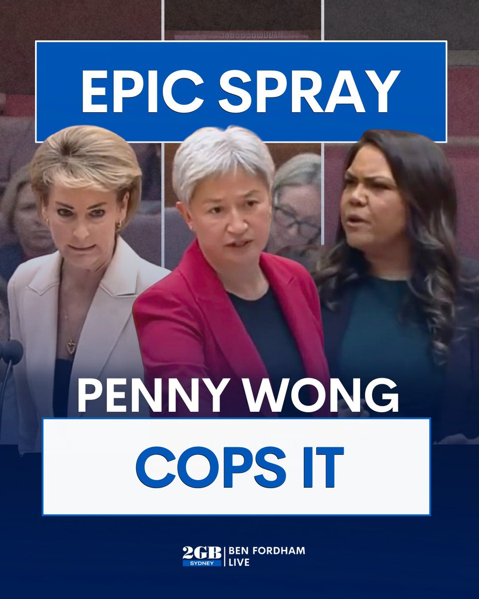 *** MUST LISTEN *** 

Penny Wong has copped an almighty spray.

Michaelia Cash has unleashed on the Foreign Minister. 

It comes after she lectured Jacinta Price about showing respect. 

Listen to the explosive audio HERE. 

🎧omny.fm/shows/ben-ford…🎧