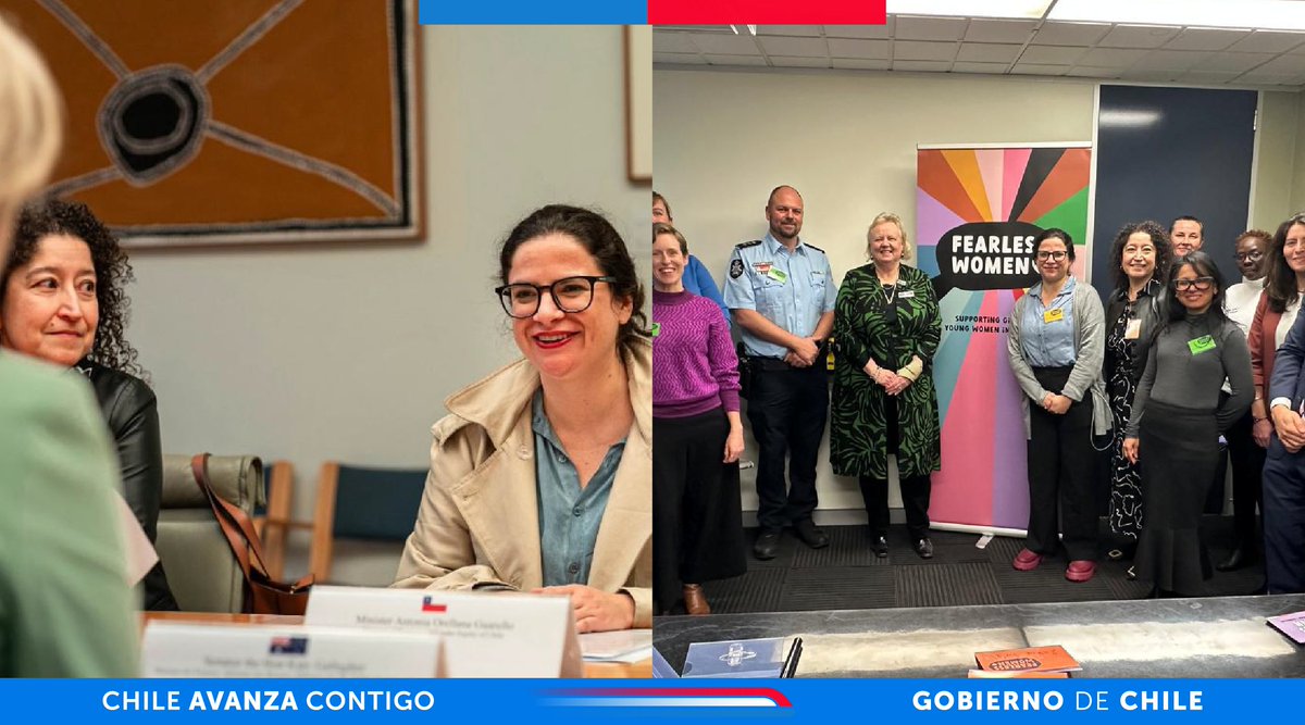 MinMujeryEG's tweet image. 🇦🇺🤝🇨🇱 La visita oficial de la ministra Orellana a Australia buscó fortalecer la cooperación, recoger aprendizajes y abordar temáticas clave en políticas públicas sobre género; como la regulación en violencia digital y aborto, en el marco de la implementación de la #LeyIntegral💜